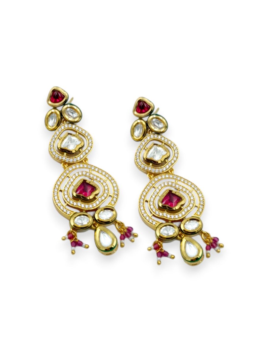 EARRING IN VILANDI KUNDAN STYLE | DESIGN - 23737