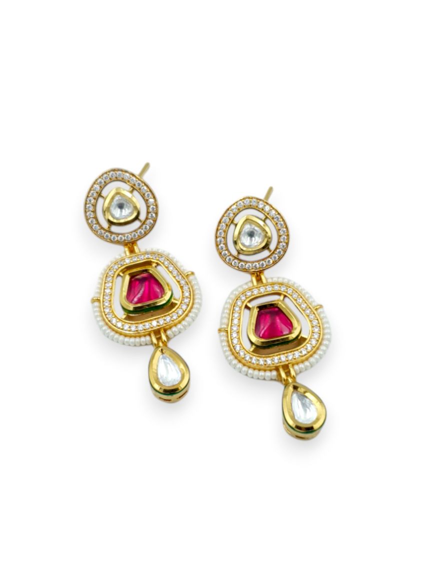 EARRING IN VILANDI KUNDAN STYLE | DESIGN - 23738
