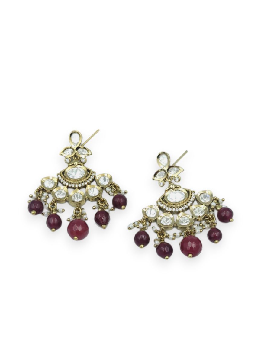 EARRING IN VILANDI KUNDAN STYLE | DESIGN - 23917