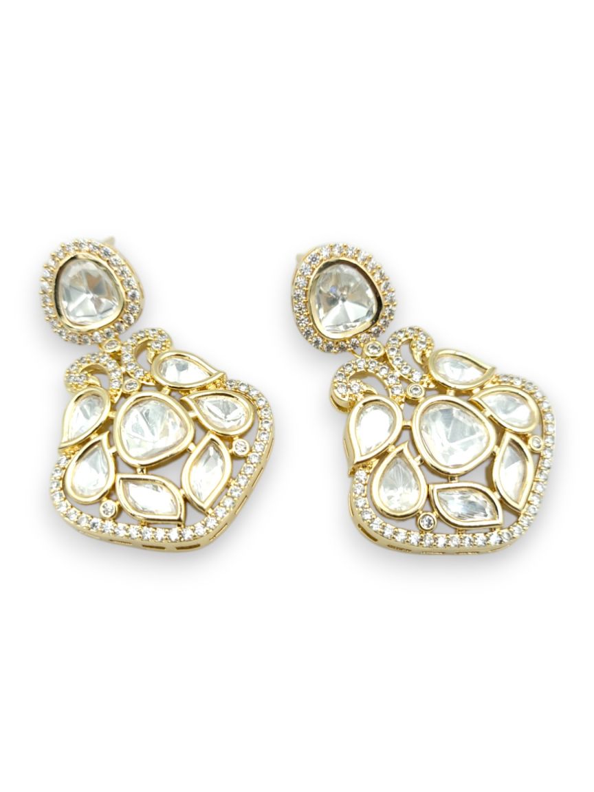 EARRING IN VILANDI KUNDAN STYLE | DESIGN - 24028