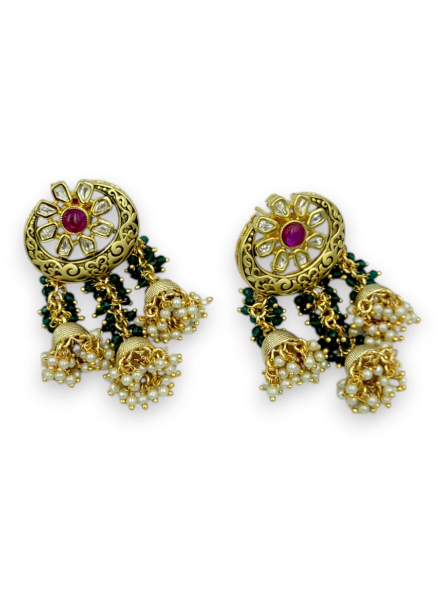 EARRING IN VILANDI KUNDAN STYLE | DESIGN - 24185