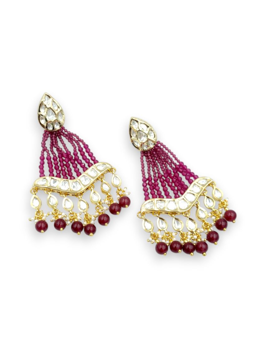 EARRING IN VILANDI KUNDAN STYLE | DESIGN - 24289