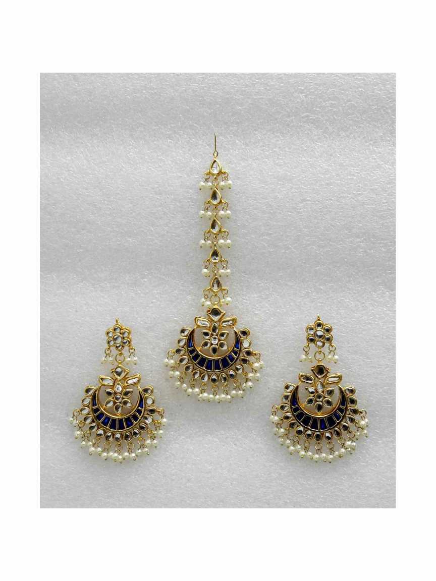 EARRINGS WITH TIKA in JADAU KUNDAN Style | Design - 14311