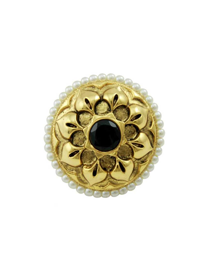 FINGER RING in CHECKERED POLKI Style | Design - 12976