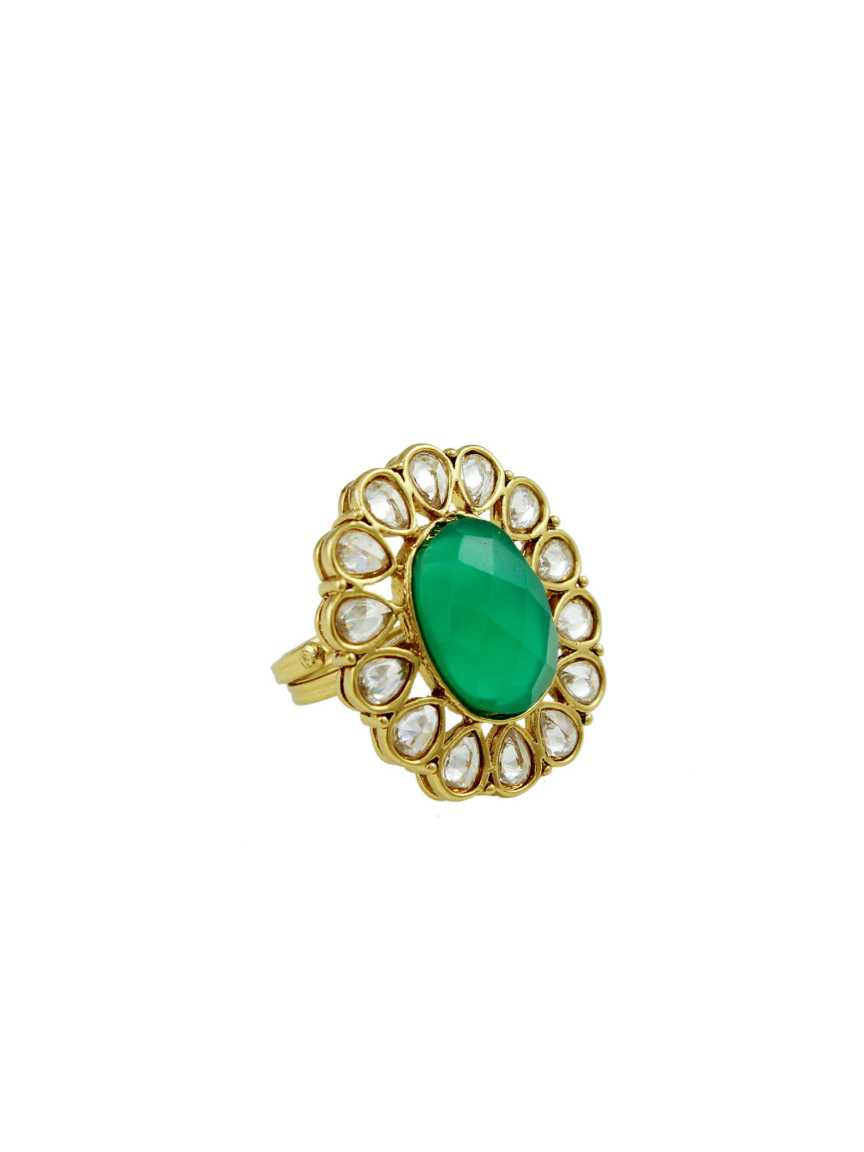 FINGER RING in CHECKERED POLKI Style | Design - 12983