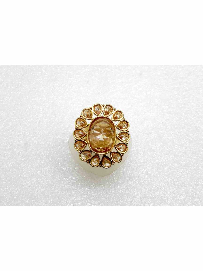 FINGER RING in CHECKERED POLKI Style | Design - 13895