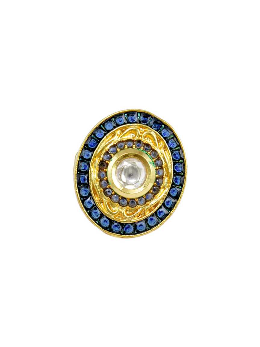 FINGER RING in CHECKERED POLKI Style | Design - 13904