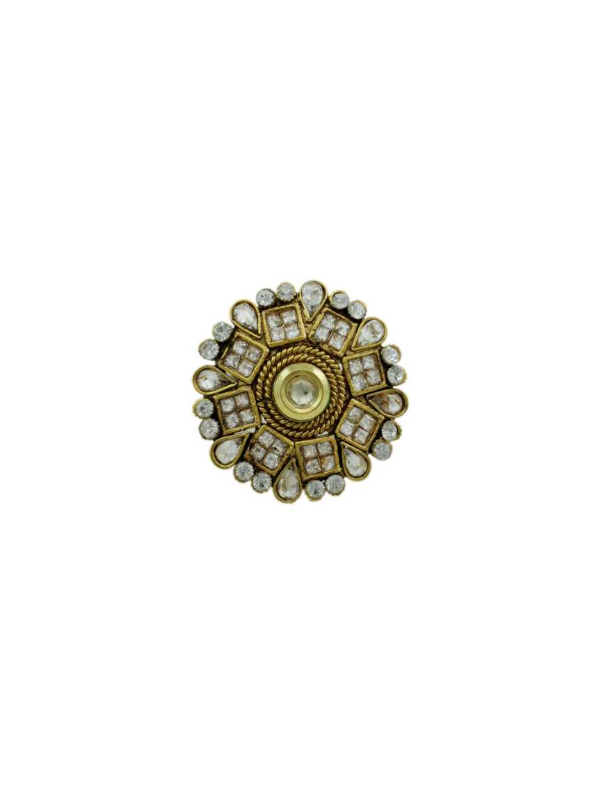 FINGER RING in CHECKERED POLKI Style | Design - 13934