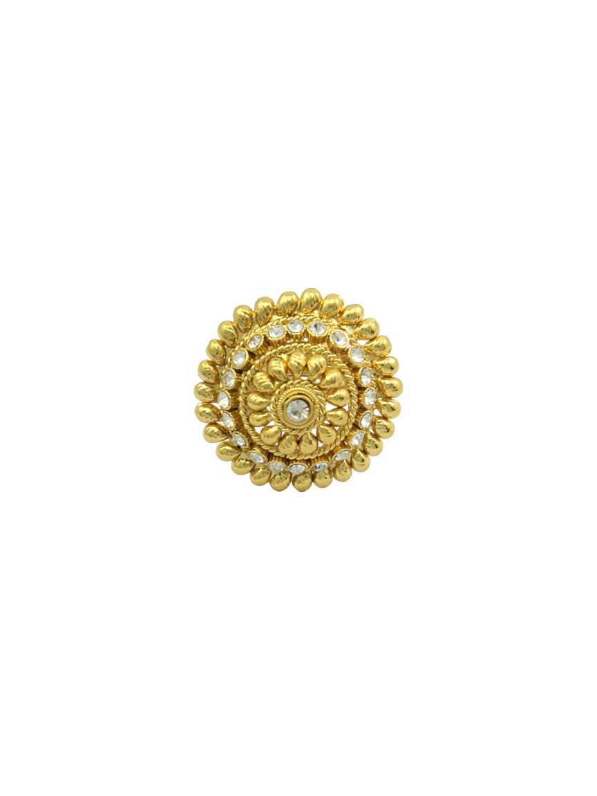 FINGER RING in CHECKERED POLKI Style | Design - 15829