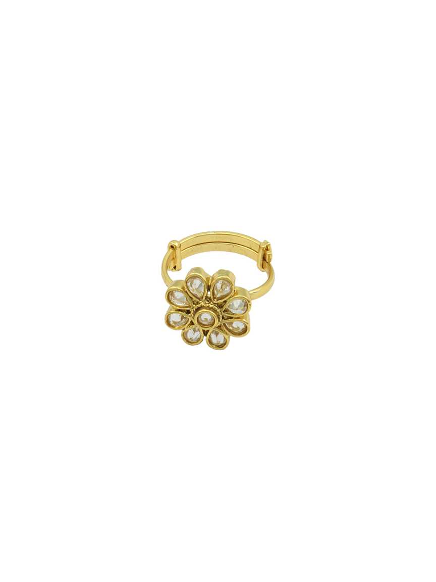 FINGER RING in CHECKERED POLKI Style | Design - 15830