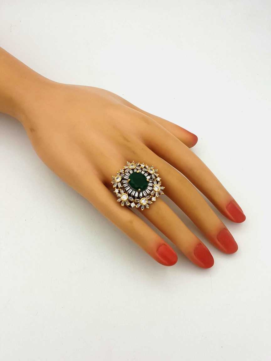 FINGER RING in CZ AD AMERICAN DIAMOND Style | Design - 18424