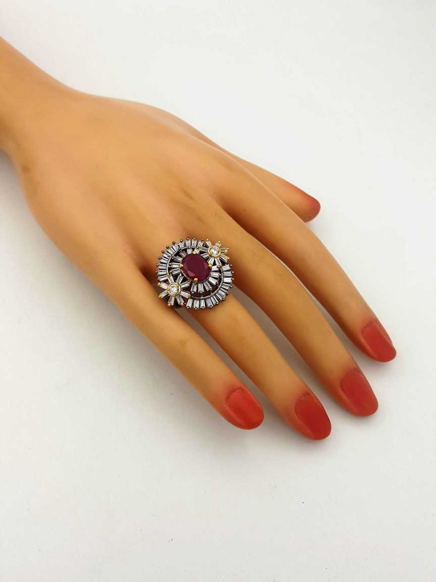 FINGER RING in CZ AD AMERICAN DIAMOND Style | Design - 18425