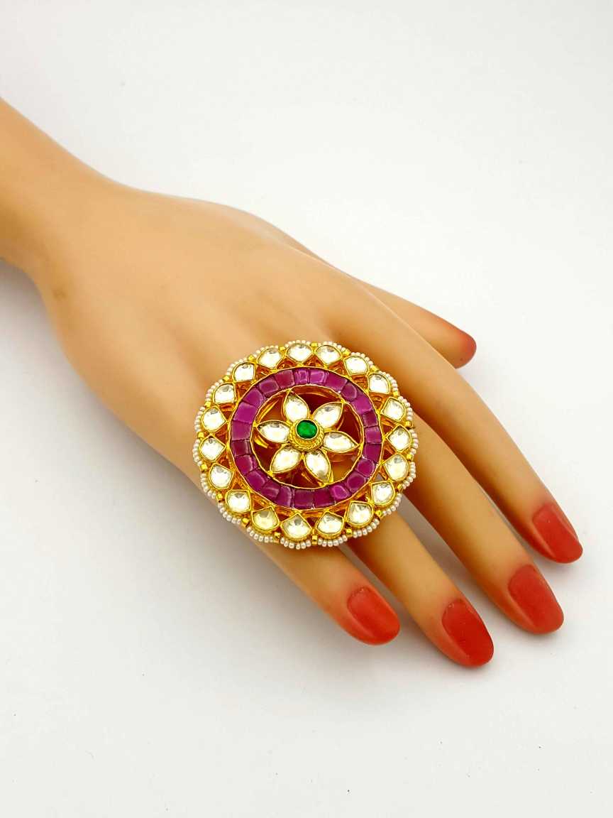 FINGER RING in JADAU KUNDAN Style | Design - 18001