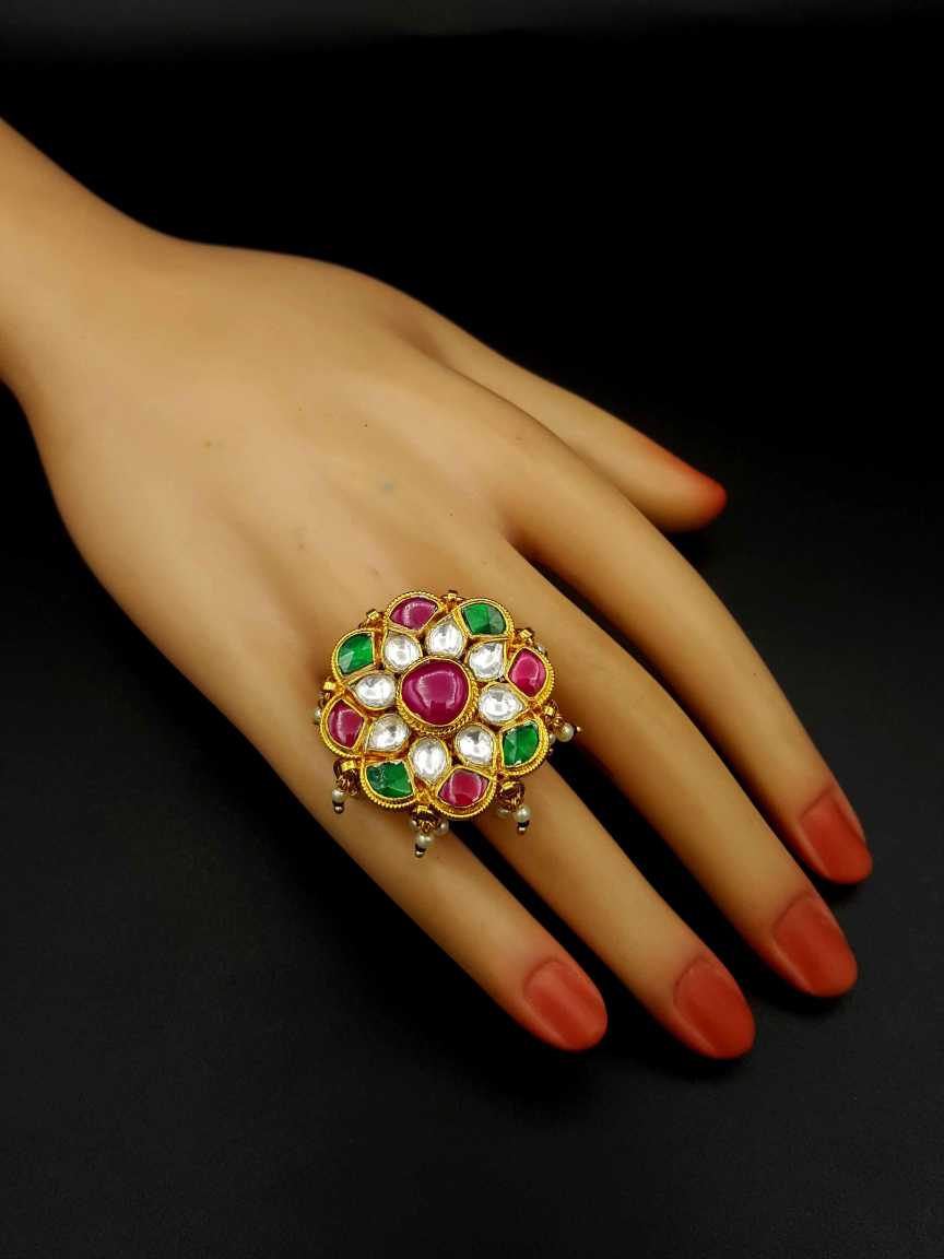 FINGER RING in JADAU KUNDAN Style | Design - 18339