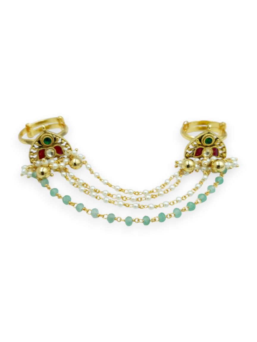 FINGER RING IN JADAU KUNDAN STYLE | DESIGN - 23523