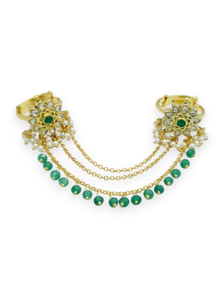 FINGER RING IN JADAU KUNDAN STYLE | DESIGN - 23524
