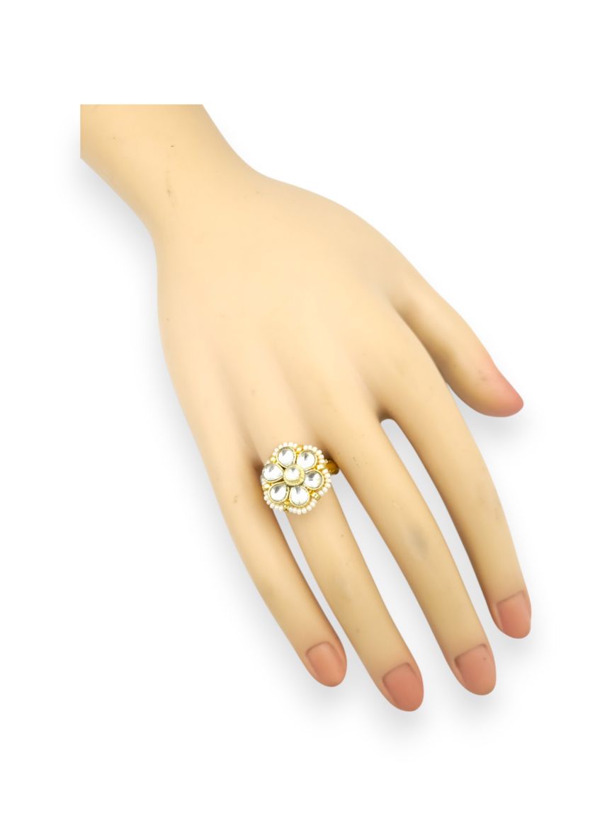 FINGER RING IN JADAU KUNDAN STYLE | DESIGN - 24012