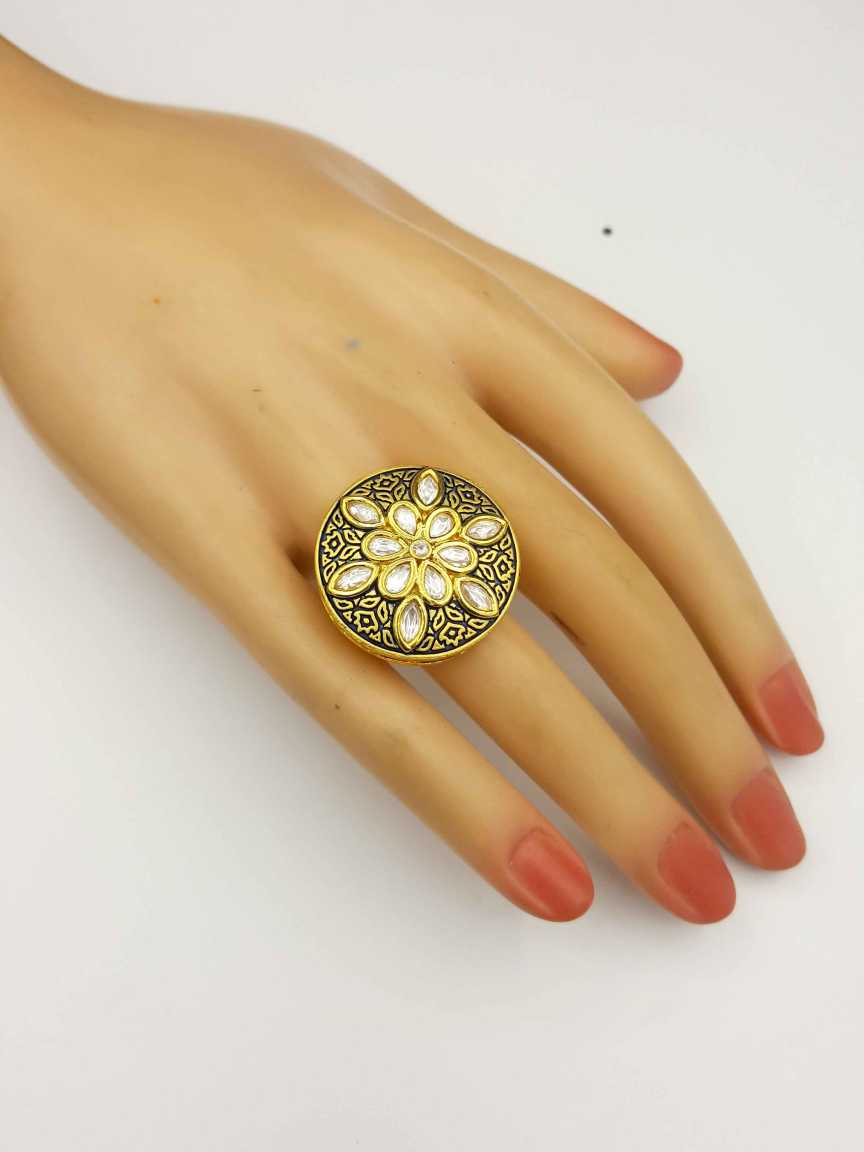 FINGER RING in VILANDI KUNDAN Style | Design - 19449