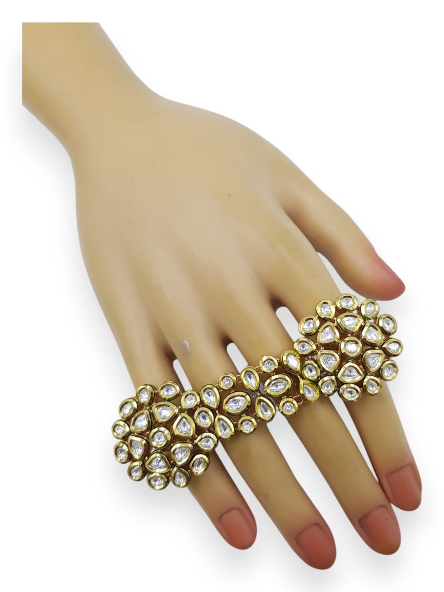 FINGER RING IN VILANDI KUNDAN STYLE | DESIGN - 23295