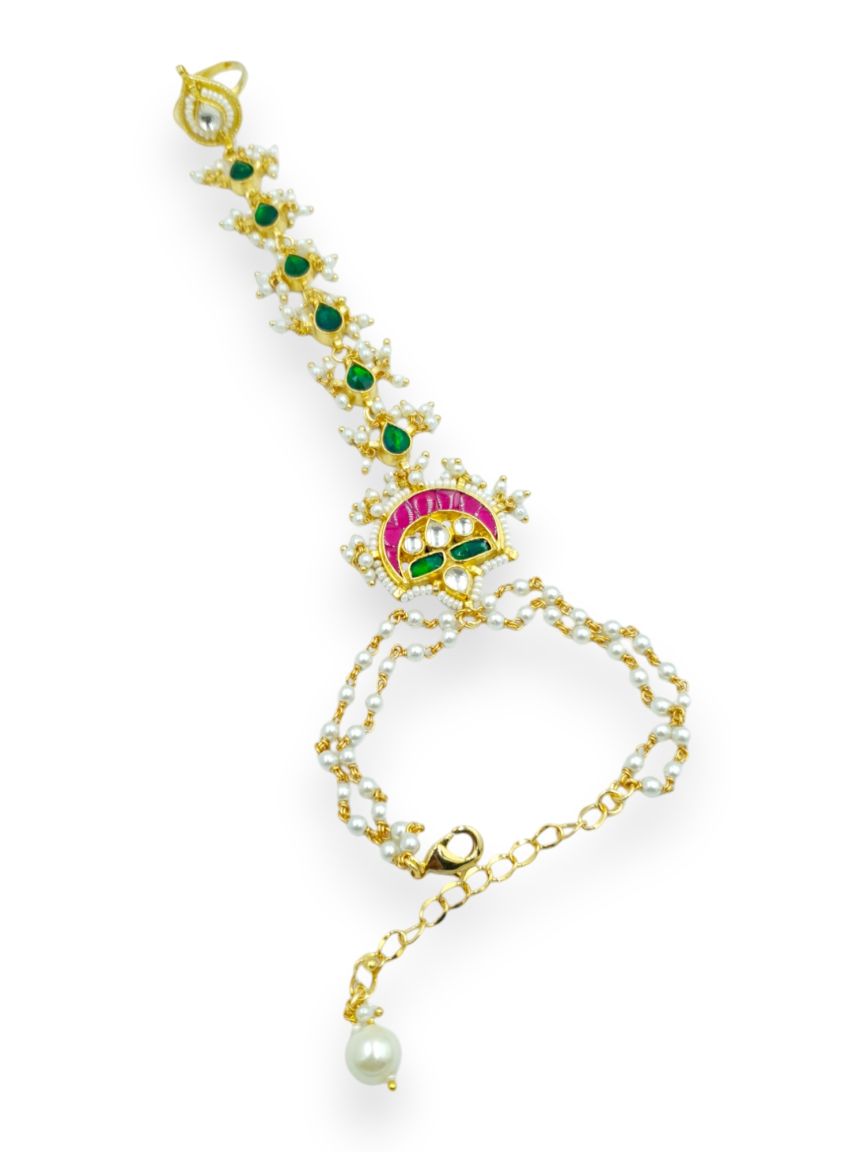 HAATH PANJA PHOOL IN JADAU KUNDAN STYLE | DESIGN - 23520
