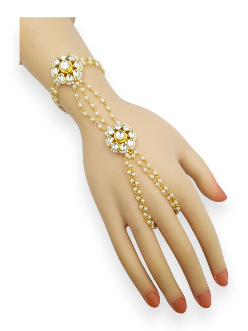 HAATH PANJA PHOOL IN JADAU KUNDAN STYLE | DESIGN - 23597