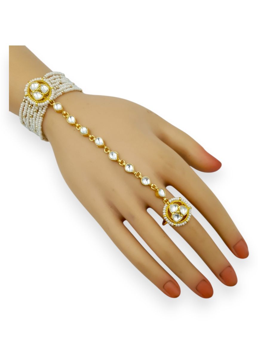 HAATH PANJA PHOOL IN JADAU KUNDAN STYLE | DESIGN - 23711