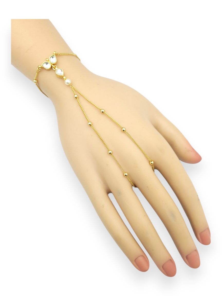 HAATH PANJA PHOOL IN JADAU KUNDAN STYLE | DESIGN - 23930