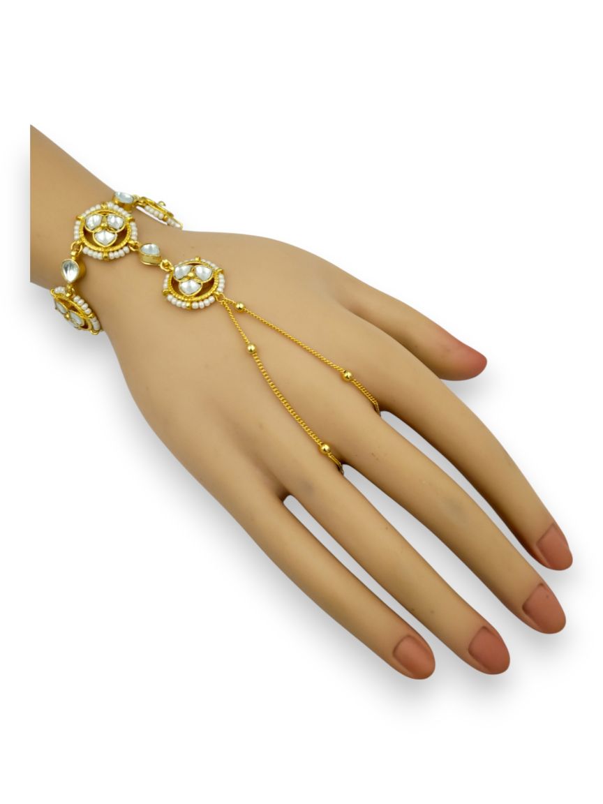 HAATH PANJA PHOOL IN JADAU KUNDAN STYLE | DESIGN - 24130