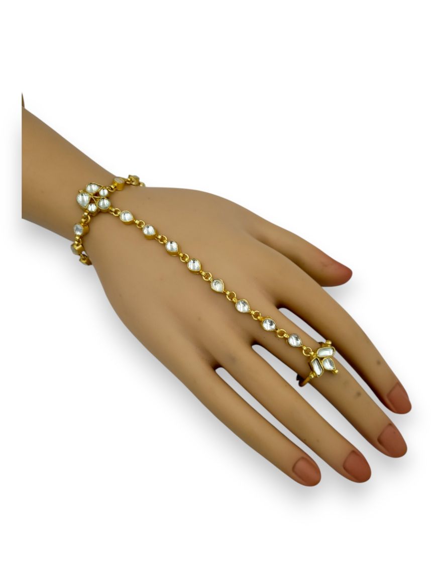 HAATH PANJA PHOOL IN JADAU KUNDAN STYLE | DESIGN - 24152