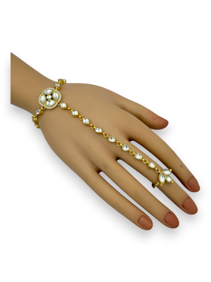 HAATH PANJA PHOOL IN JADAU KUNDAN STYLE | DESIGN - 24153