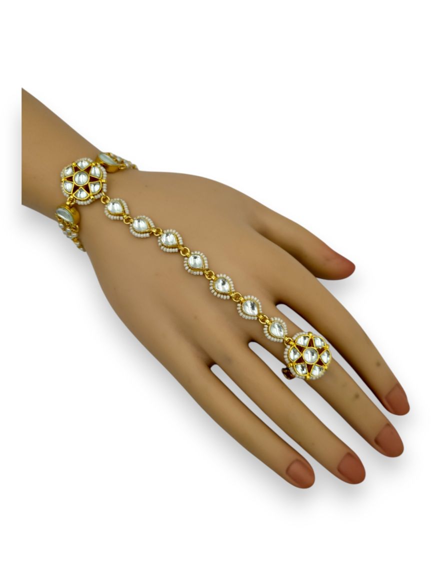 HAATH PANJA PHOOL IN JADAU KUNDAN STYLE | DESIGN - 24155