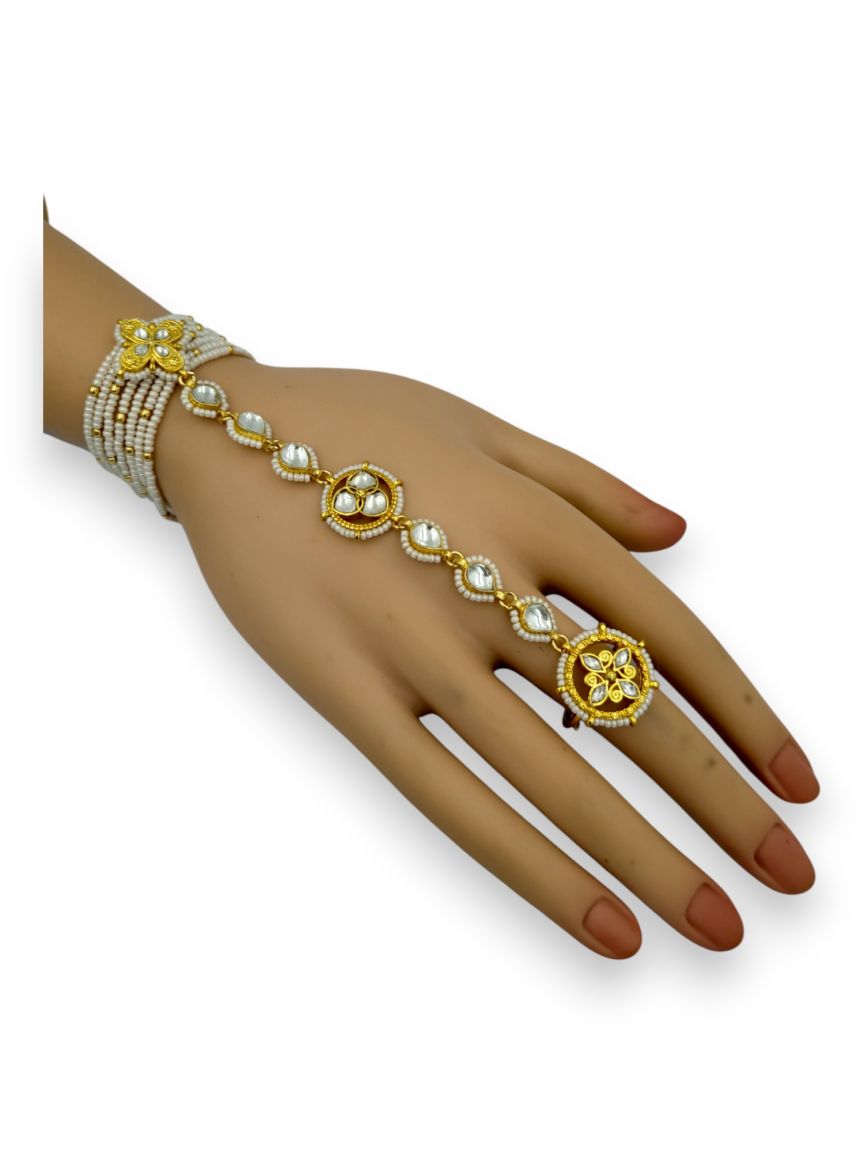 HAATH PANJA PHOOL IN JADAU KUNDAN STYLE | DESIGN - 24160