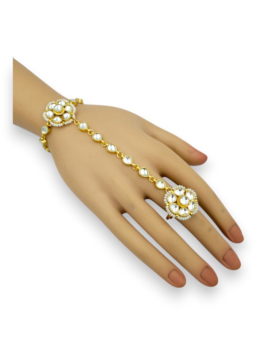 HAATH PANJA PHOOL IN JADAU KUNDAN STYLE | DESIGN - 24212