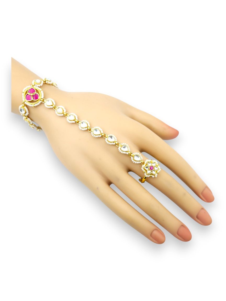 HAATH PANJA PHOOL IN JADAU KUNDAN STYLE | DESIGN - 24333