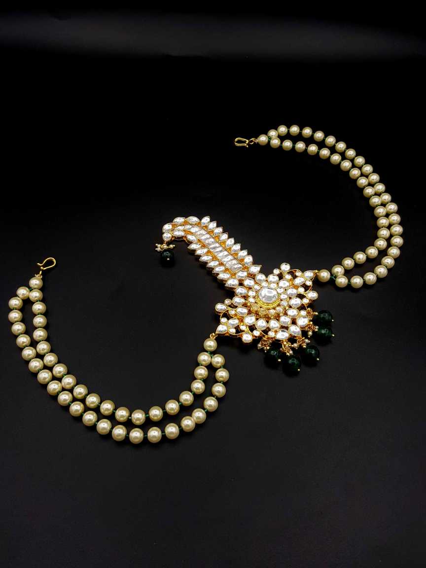 KALGI FOR MEN SAFA TURBAN in JADAU KUNDAN Style | Design - 19659