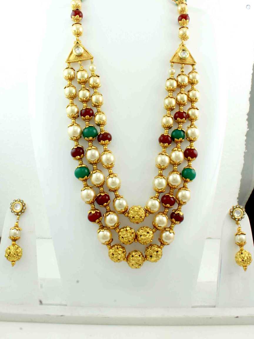 MALA SET in CHECKERED POLKI Style | Design - 10735