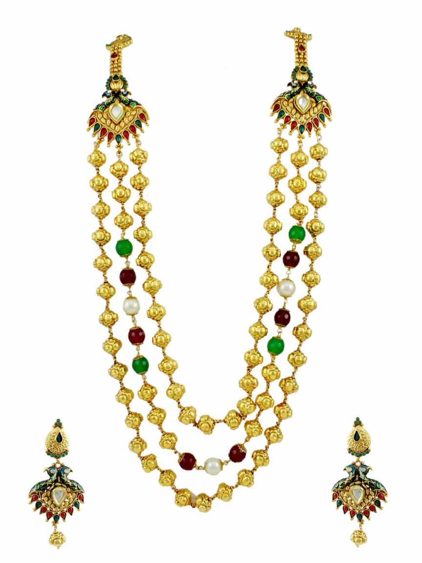 MALA SET in CHECKERED POLKI Style | Design - 10799