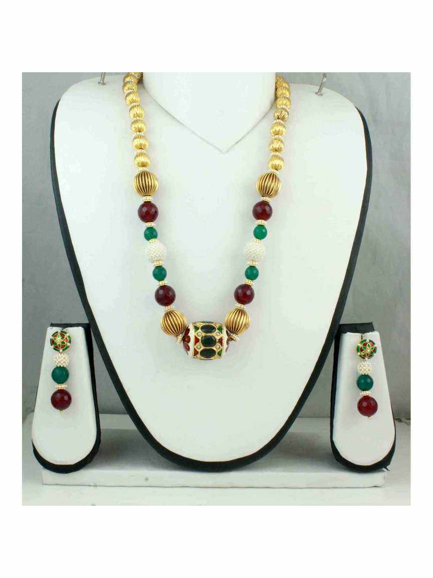 MALA SET in CHECKERED POLKI Style | Design - 10807