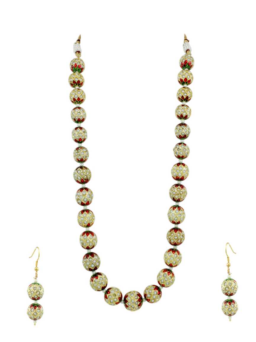 MALA SET in CHECKERED POLKI Style | Design - 14443