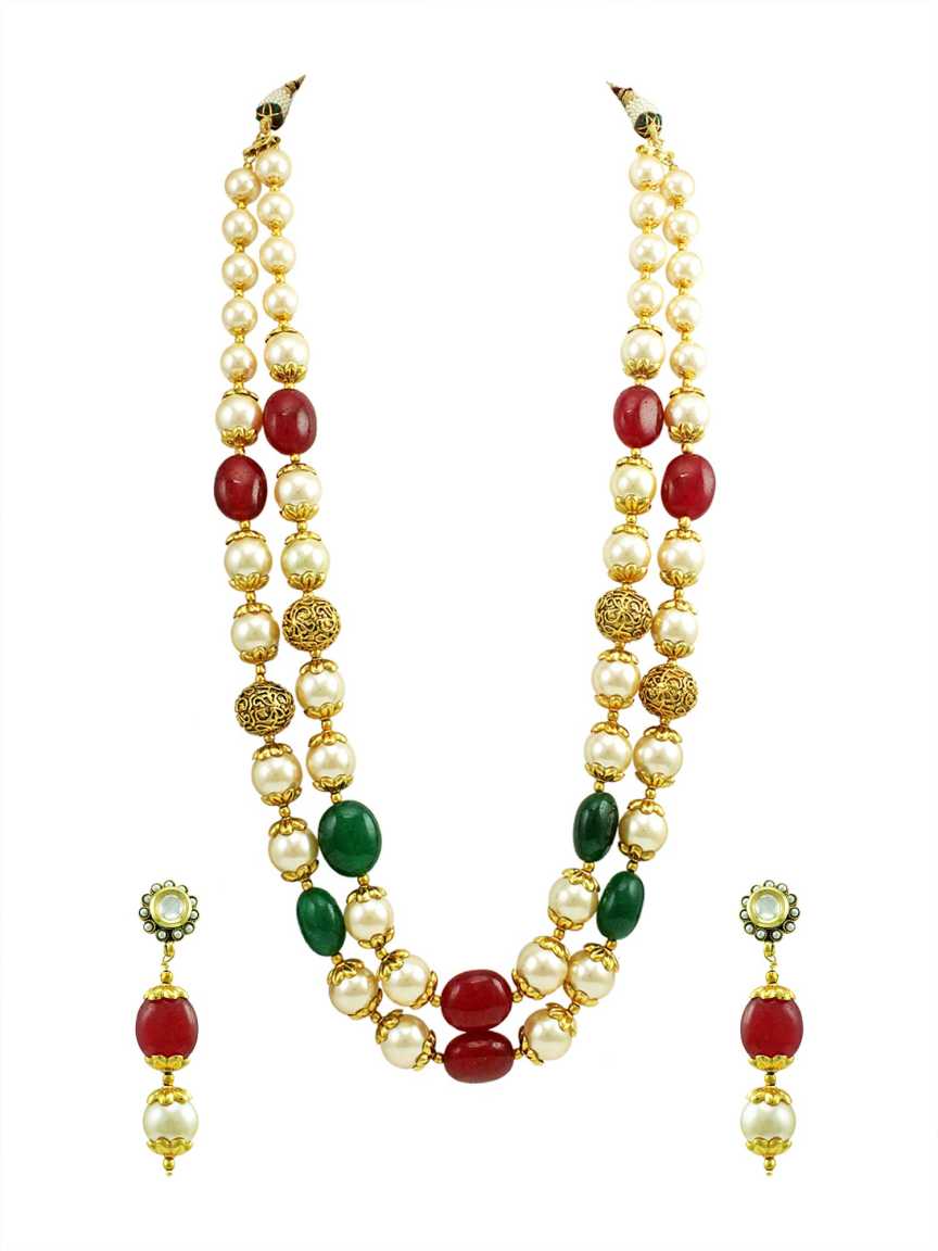 MALA SET in CHECKERED POLKI Style | Design - 14972