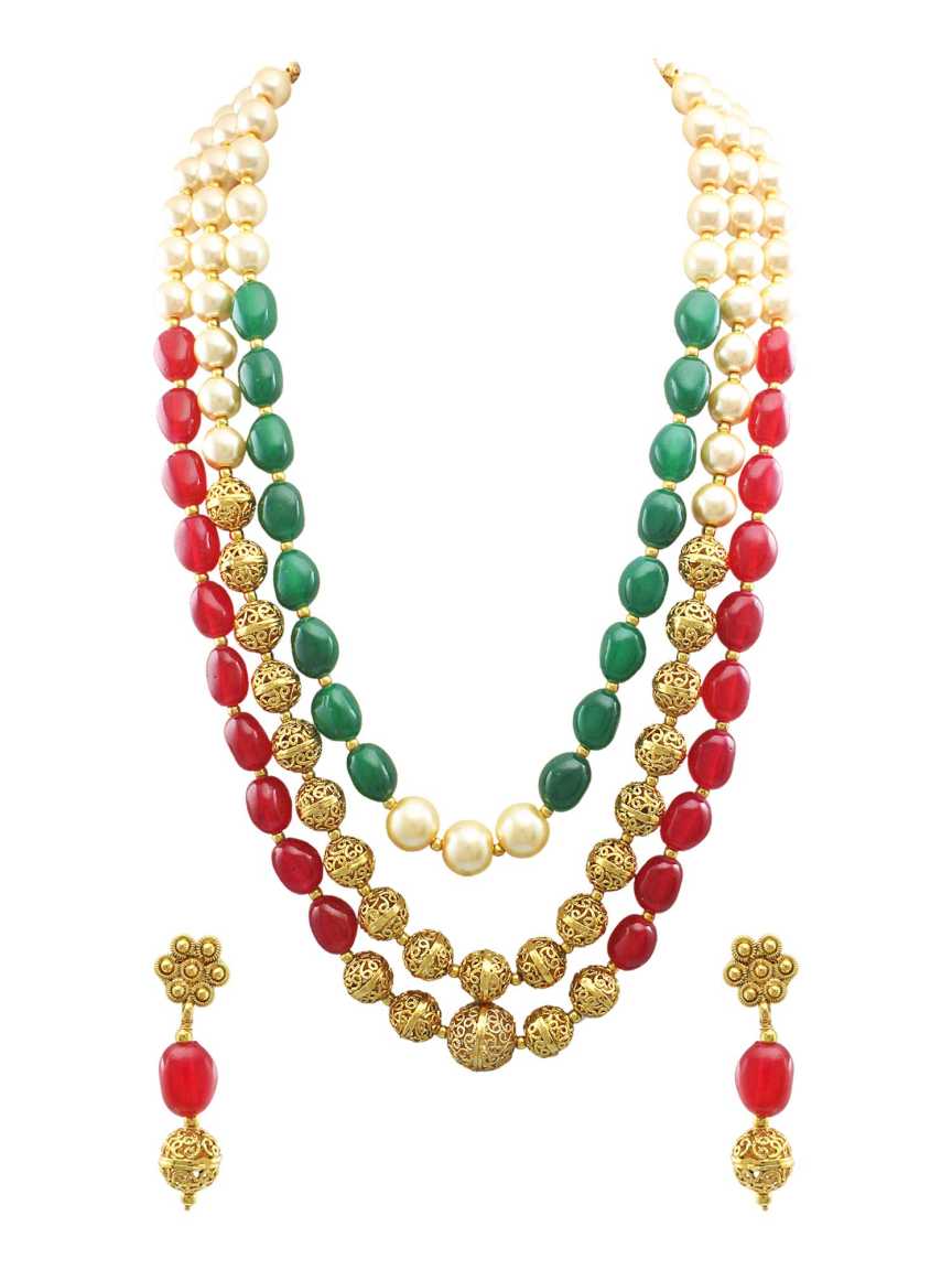 MALA SET in CHECKERED POLKI Style | Design - 16889