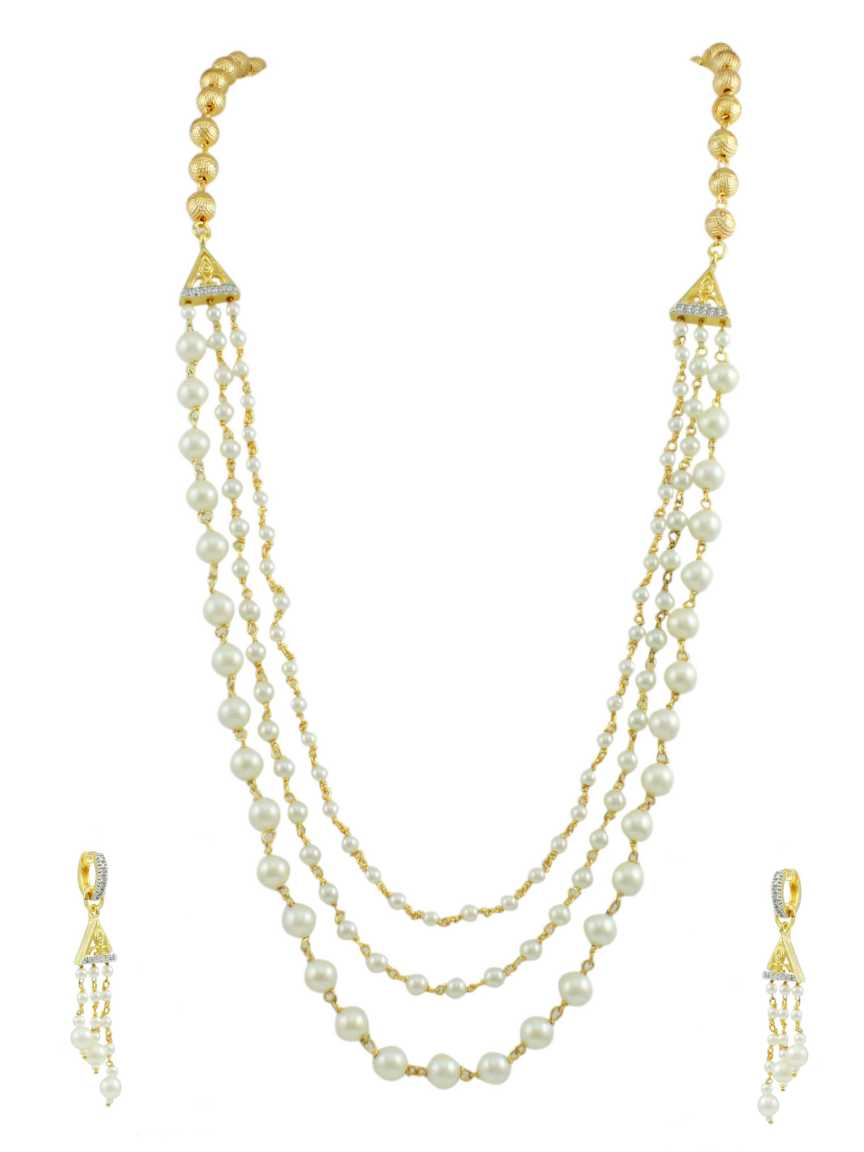 MALA SET in CZ AD AMERICAN DIAMOND Style | Design - 10884