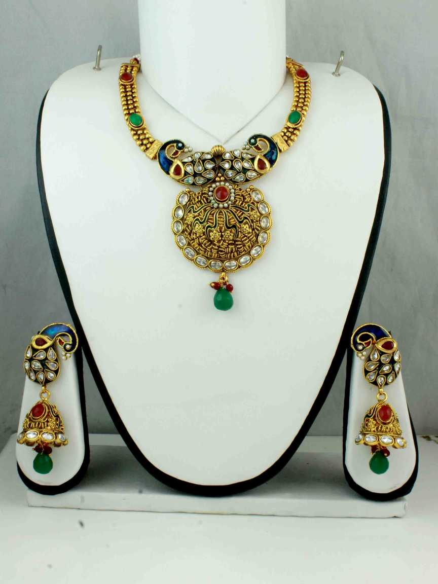 checkered_polki-necklace_earring-NLCK10681REHG