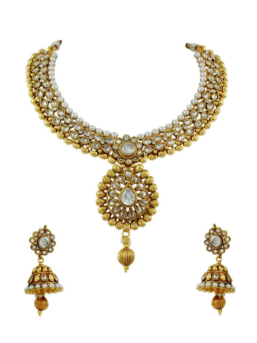 checkered_polki-necklace_earring-NLCK10777CLHG