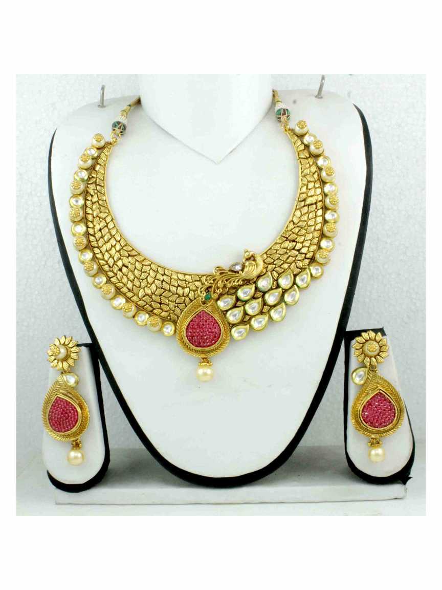checkered_polki-necklace_earring-NLCK11792REHG