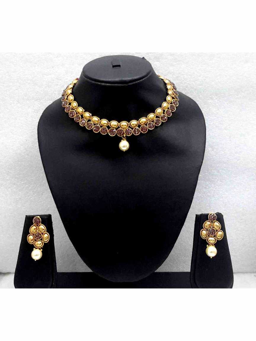 checkered_polki-necklace_earring-NLCK13125BWHG