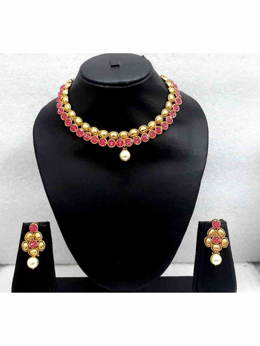 checkered_polki-necklace_earring-NLCK13125RNHG