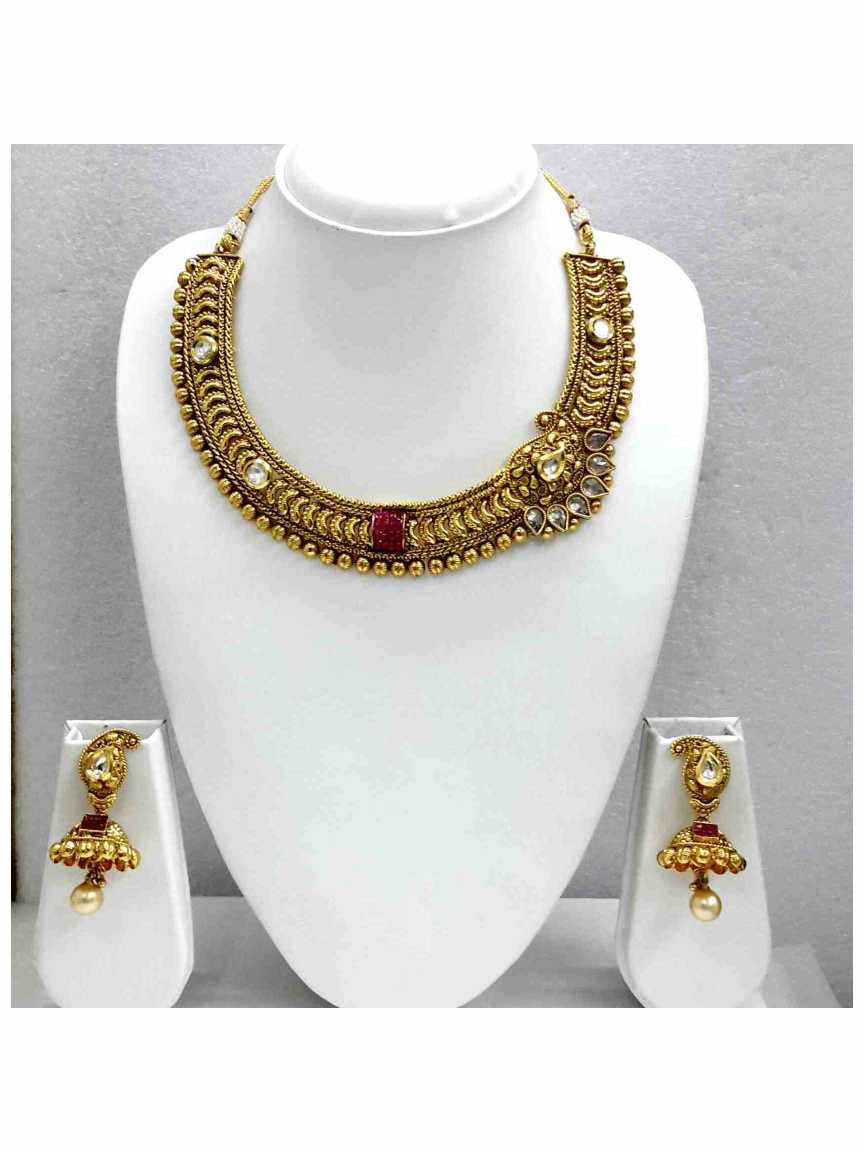 checkered_polki-necklace_earring-NLCK13466RBHG