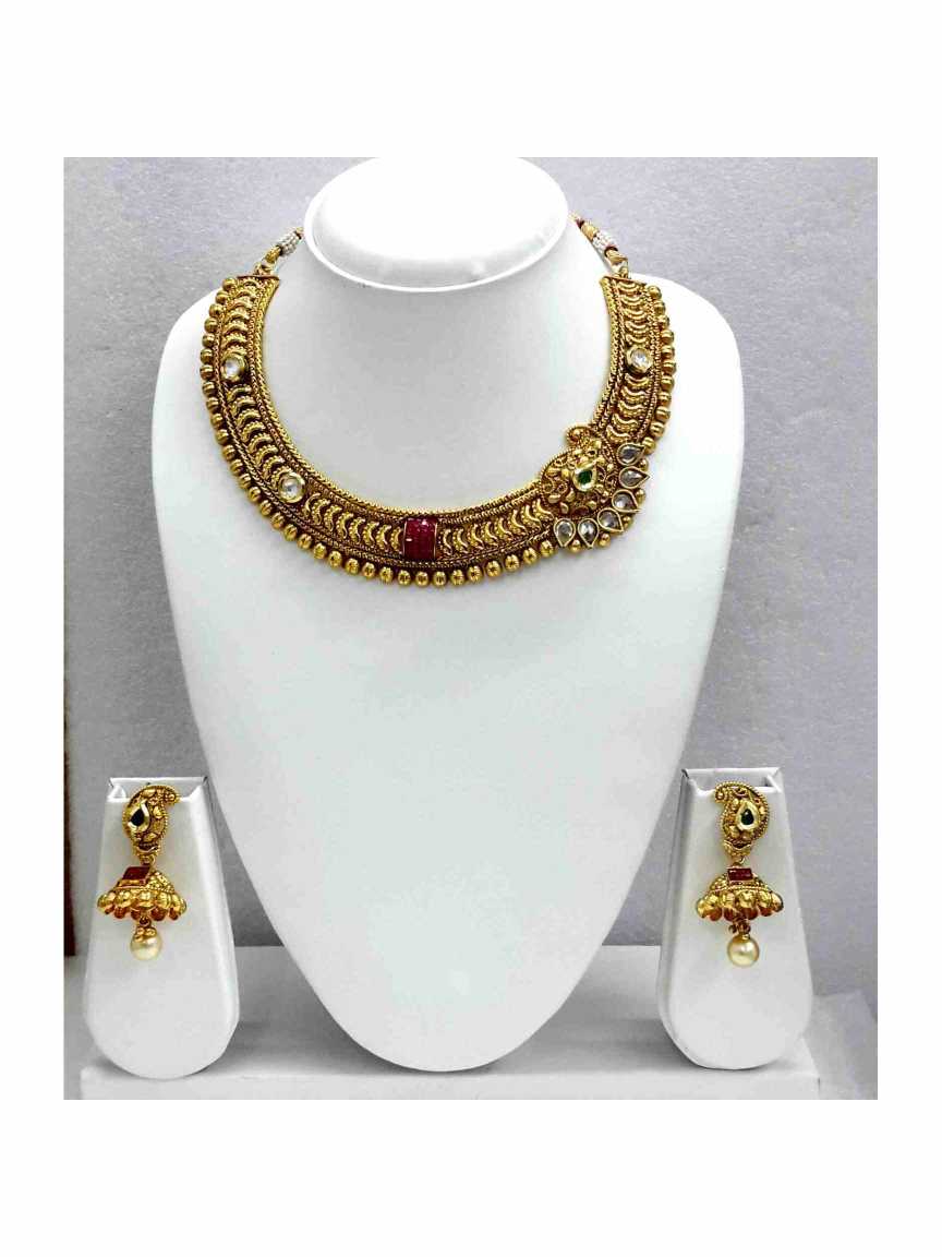 checkered_polki-necklace_earring-NLCK13466REHG