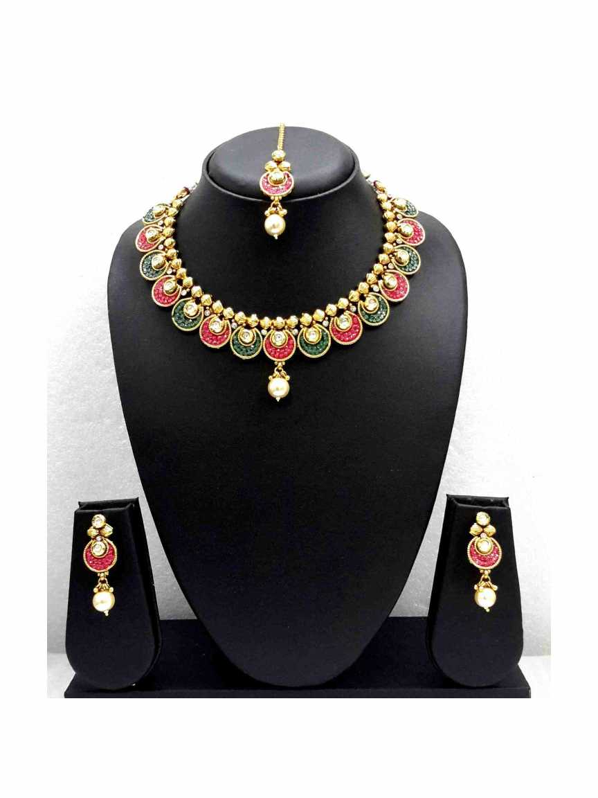 checkered_polki-necklace_earring-NLCK13544REHG